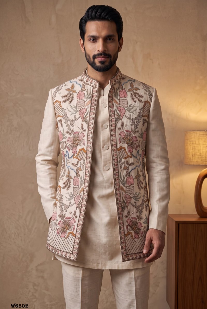 Outluk Wedding Vol 65 Lachaka Embroidery Mens Indo Western